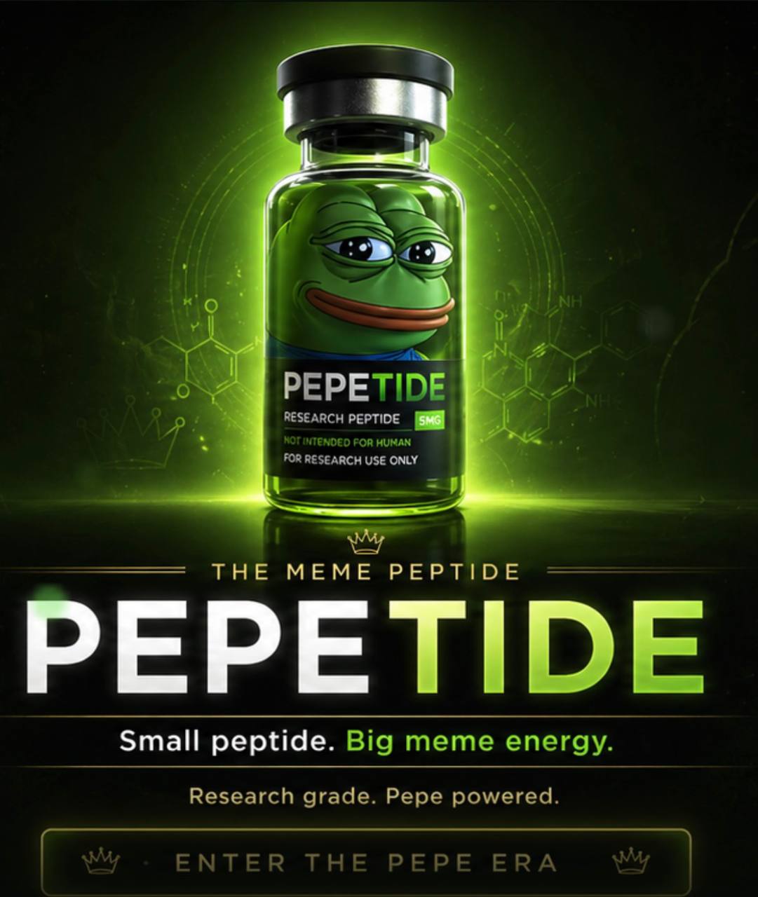 Pepetide PEPE-132 research peptide vial — the meme peptide